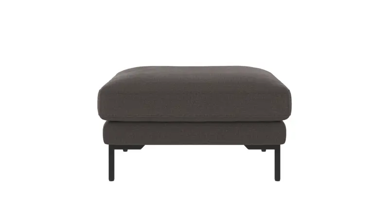 129162 b sb A Corwin foot stool dark grey fabric Rita #68 (c2).