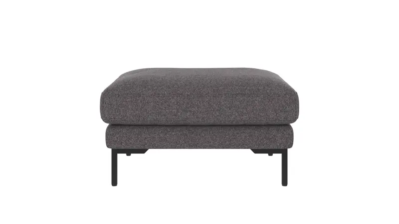 129232 b sb A Corwin foot stool dark grey fabric Brenda #18 (c1).