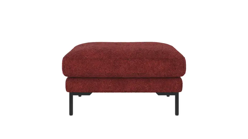 129562 b sb A Corwin foot stool red fabric Anna #8 (c3).