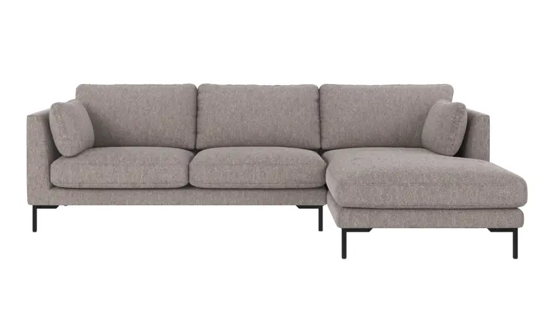 129613 b sb A Corwin sofa 3,5-seater-chaise longue R grey fabric Alice #149 (c4).