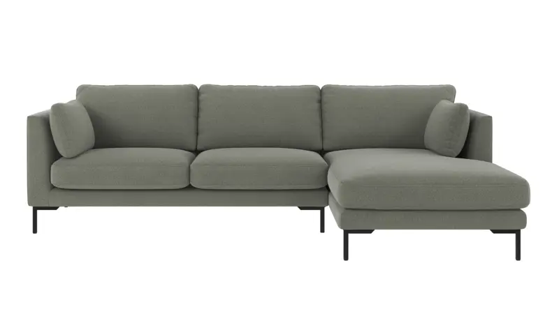 129203 b sb A Corwin sofa 3,5-seater-chaise longue R green fabric Rita #158 (c2).