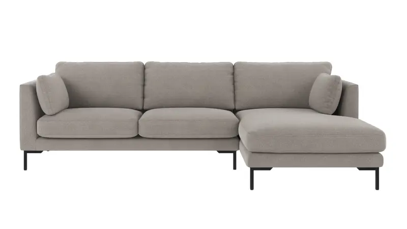 129213 b sb A Corwin sofa 3,5-seater-chaise longue R light grey fabric Rita #167 (c2).