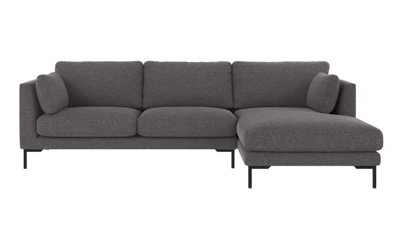 129233 b sb A Corwin sofa 3,5-seater-chaise longue R dark grey fabric Brenda #18 (c1).