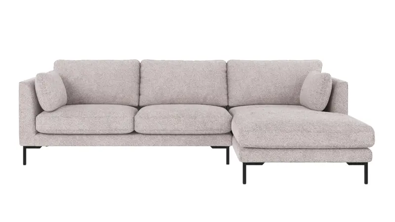129573 b sb A Corwin sofa 3,5-seater-chaise longue R light grey fabric Anna #15 (c3).