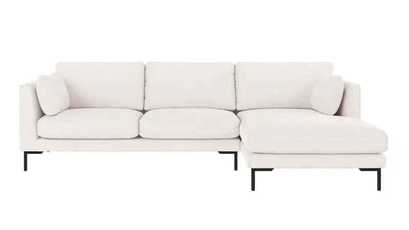 129603 b sb A Corwin sofa 3,5-seater-chaise longue R white fabric Alice #101 (c4).