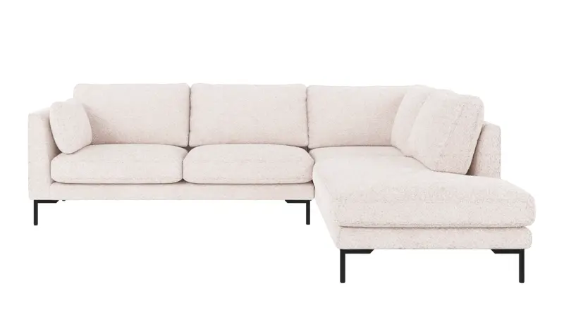 129534 b sb A Corwin corner sofa 2,5+2,5-seater open end R white fabric Anna #1 (c3).