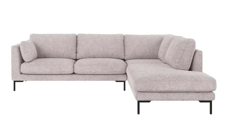 129574 b sb A Corwin corner sofa 2,5+2,5-seater open end R light grey fabric Anna #15 (c3).