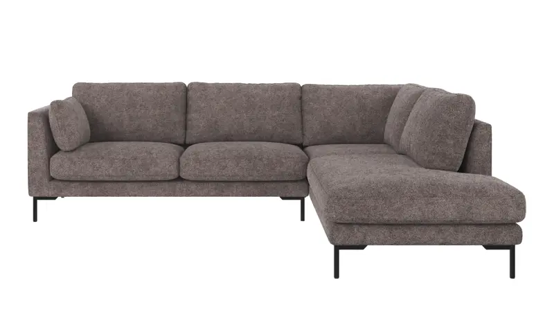 129584 b sb A Corwin corner sofa 2,5+2,5-seater open end R dark grey fabric Anna #18 (c3).