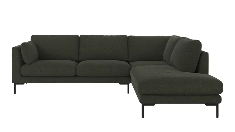 129624 b sb A Corwin corner sofa 2,5+2,5-seater open end R green fabric Alice #162 (c4).