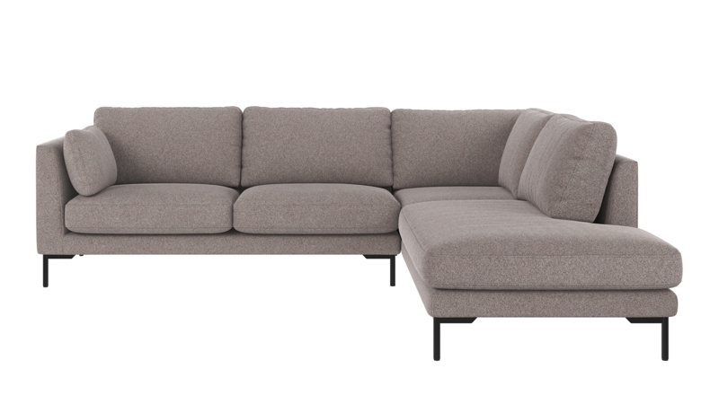 129224 b sb A Corwin corner sofa 2,5+2,5-seater open end R grey-beige fabric Brenda #7 (c1).