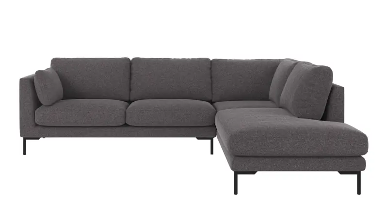 129234 b sb A Corwin corner sofa 2,5+2,5-seater open end R dark grey fabric Brenda #18 (c1).