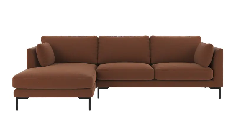 129175 b sb A Corwin sofa 3,5-seater-chaise longue L red fabric Rita #96 (c2).