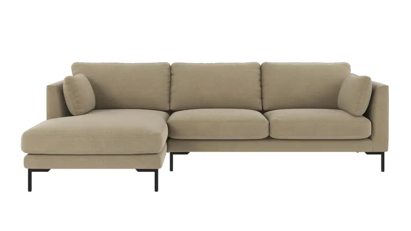 129195 b sb A Corwin sofa 3,5-seater-chaise longue L dark beige fabric Rita #109 (c2).
