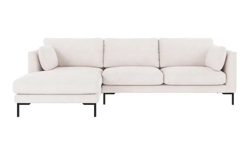 129425 b sb A Corwin sofa 3,5-seater-chaise longue L white fabric Greg #1 (c2).
