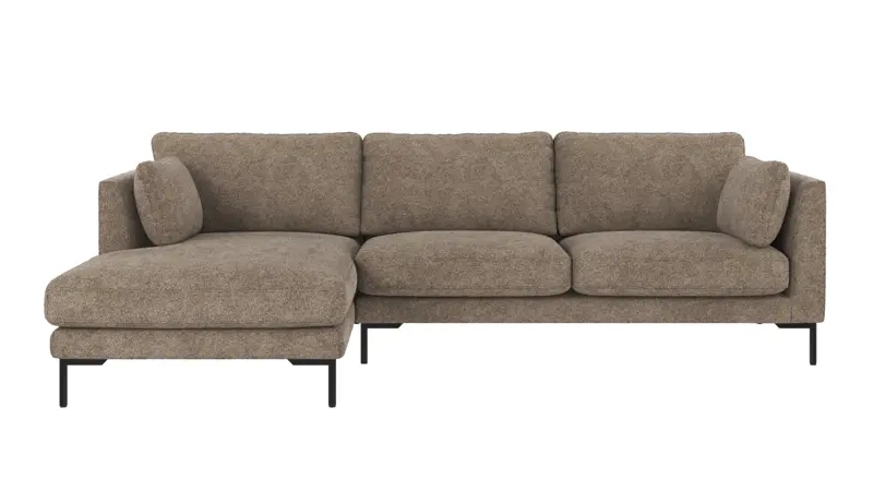 129555 b sb A Corwin sofa 3,5-seater-chaise longue L dark beige fabric Anna #6 (c3).