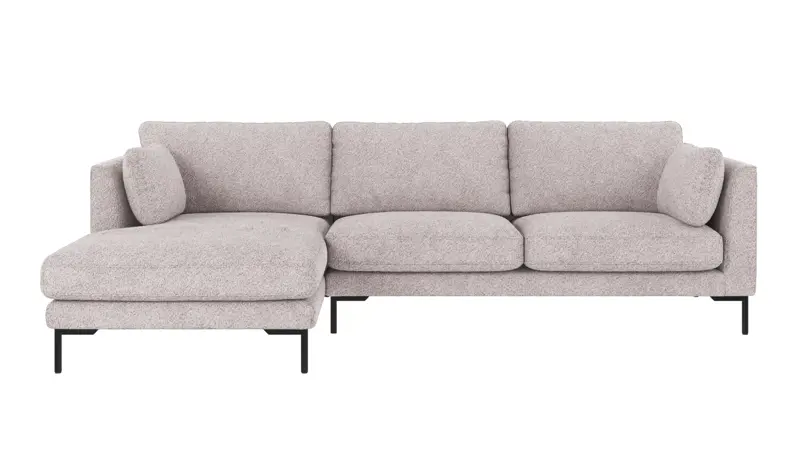 129575 b sb A Corwin sofa 3,5-seater-chaise longue L light grey fabric Anna #15 (c3).
