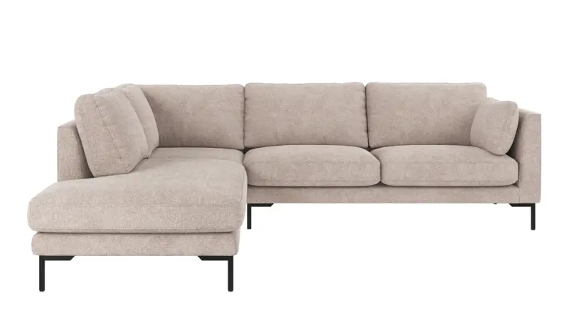 129456 b sb A Corwin corner sofa 2,5+2,5-seater open end L light grey fabric Greg #17 (c2).