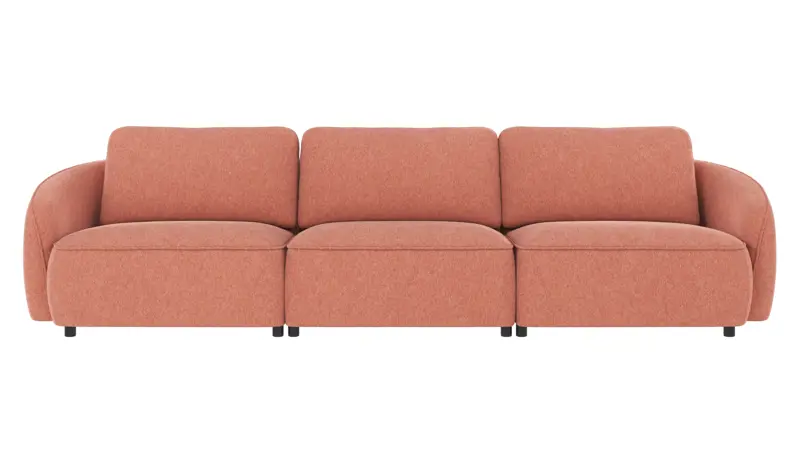 124661 b sb A Norris sofa 4-seater red fabric Brenda #52 (c1).