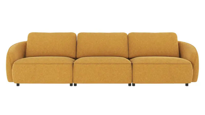 124671 b sb A Norris sofa 4-seater yellow fabric Brenda #68 (c1).