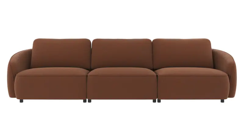 125071 b sb A Norris sofa 4-seater red fabric Rita #96 (c2).
