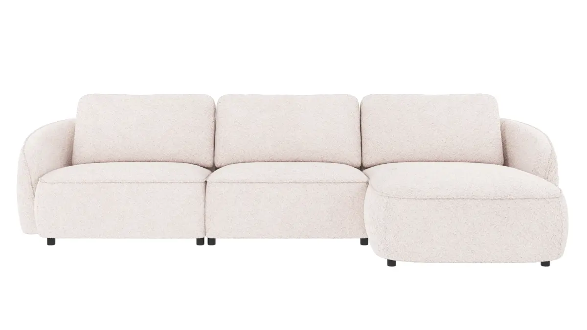 Norris 4-seater sofa chaise longue Right, Anna #1 white, 319x162x80 cm ...