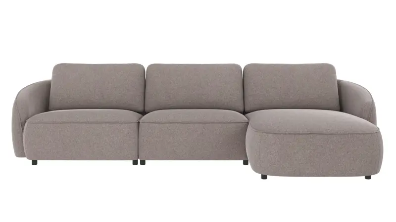 124633 b sb A Norris sofa 4-seater-chaise longue R grey-beige fabric Brenda #7 (c1).