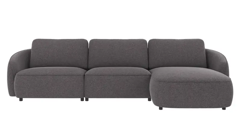 124643 b sb A Norris sofa 4-seater-chaise longue R dark grey fabric Brenda #18 (c1).
