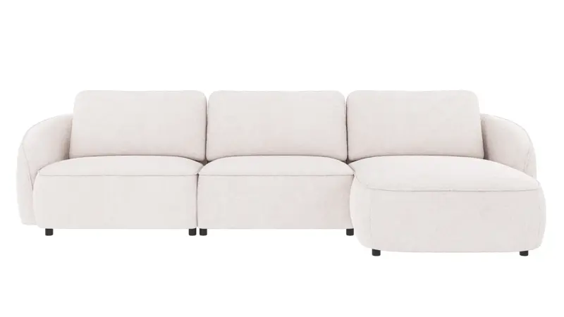 124833 b sb A Norris sofa 4-seater-chaise longue R white fabric Greg #1 (c2).