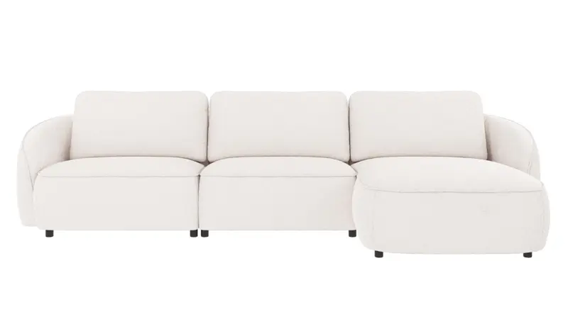 124953 b sb A Norris sofa 4-seater-chaise longue R white fabric Alice #101 (c4).