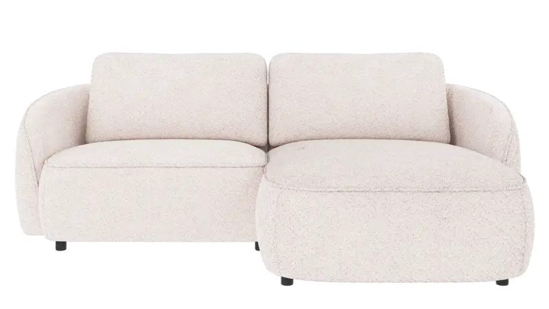 124582 b sb A Norris sofa 3-seater-chaise longue R white fabric Anna #1 (c3).