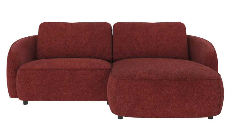 124602 b sb A Norris sofa 3-seater-chaise longue R red fabric Anna #8 (c3).