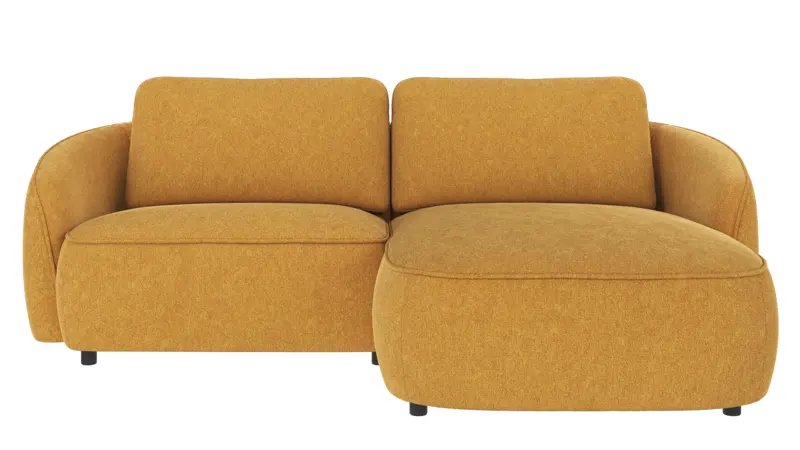 124672 b sb A Norris sofa 3-seater-chaise longue R yellow fabric Brenda #68 (c1).