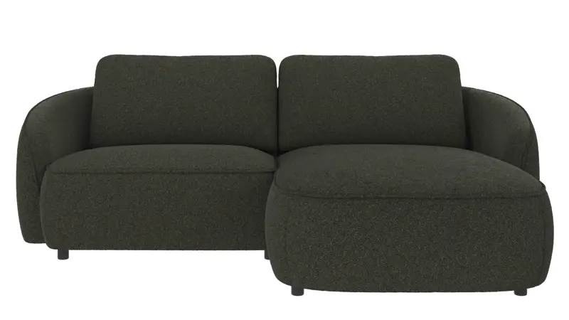 124972 b sb A Norris sofa 3-seater-chaise longue R green fabric Alice #162 (c4).