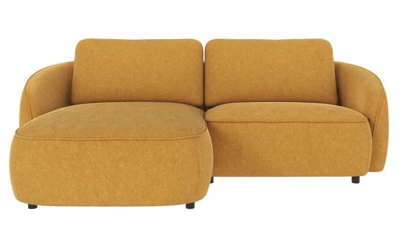 124674 b sb A Norris sofa 3-seater-chaise longue L yellow fabric Brenda #68 (c1).