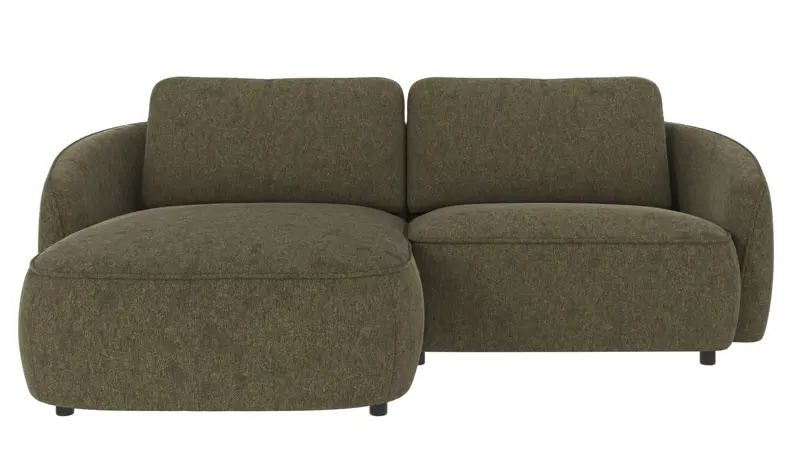 124684 b sb A Norris sofa 3-seater-chaise longue L green fabric Brenda #77 (c1).