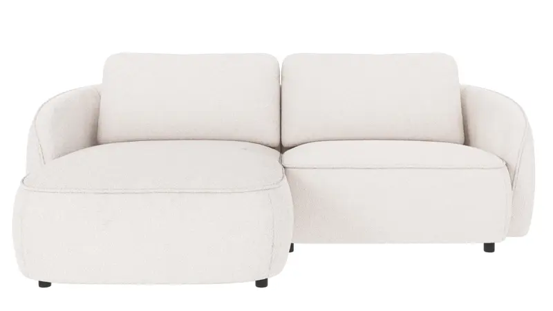 124954 b sb A Norris sofa 3-seater-chaise longue L white fabric Alice #101 (c4).