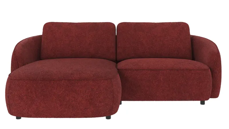 124604 b sb A Norris sofa 3-seater-chaise longue L red fabric Anna #8 (c3).