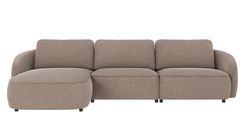 124655 b sb A Norris sofa 4-seater-chaise longue L beige fabric Brenda #34 (c1).