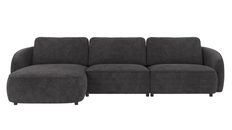 124905 b sb A Norris sofa 4-seater-chaise longue L dark grey fabric Robin #66 (c3).
