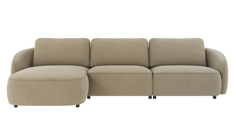 125105 b sb A Norris sofa 4-seater-chaise longue L dark beige fabric Rita #109 (c2).