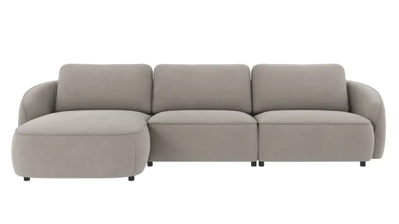 125125 b sb A Norris sofa 4-seater-chaise longue L light grey fabric Rita #167 (c2).