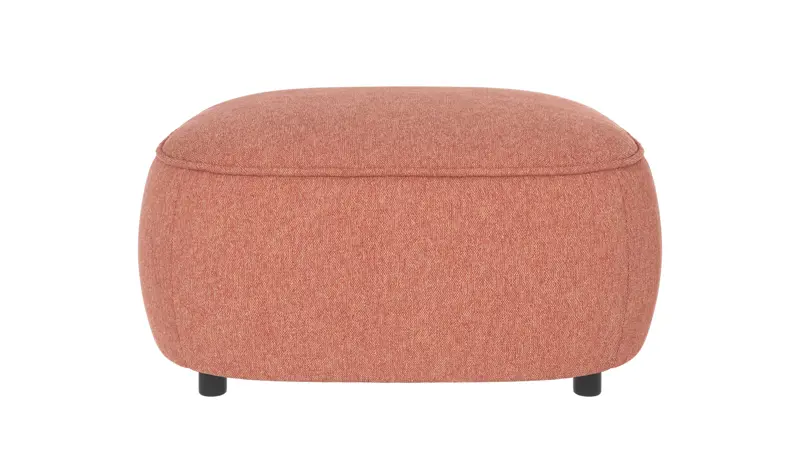 124666 b sb A Norris footstool red fabric Brenda #52 (c1).