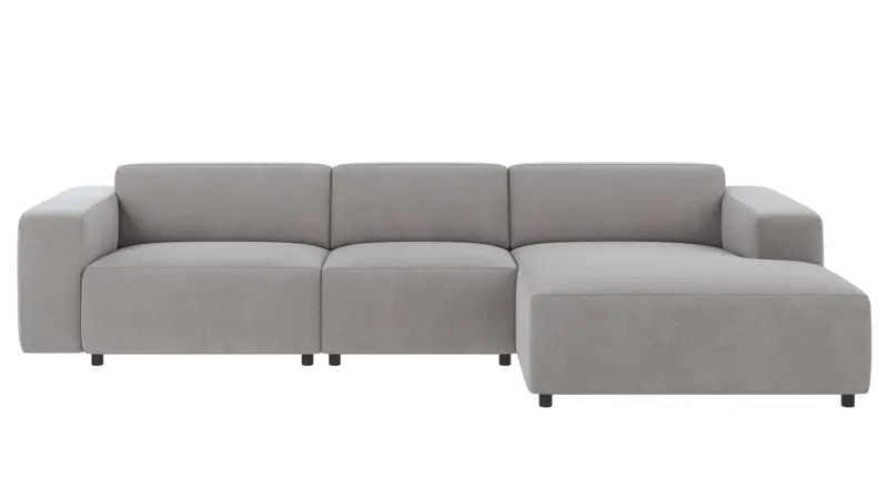 122003 b sb A Willard sofa 4-seater-chaise longue R light grey fabric Rita #167 (c2).