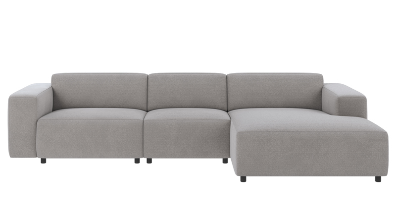 122003 b sb A Willard sofa 4-seater-chaise longue R light grey fabric Rita #167 (c2).