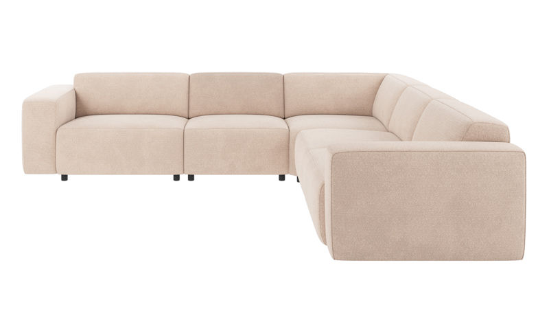 121948 b sb A Willard corner sofa 3+3-seater light beige fabric Rita #1 (c2).