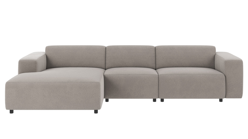 122005 b sb A Willard sofa 4 seater-chaise longue L light grey fabric Rita #167 (c2).