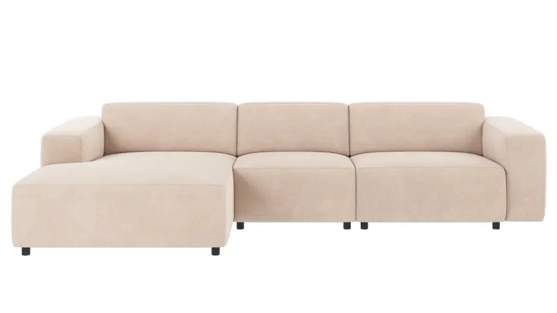 121945 b sb A Willard sofa 4 seater-chaise longue L light beige fabric Rita #1 (c2).