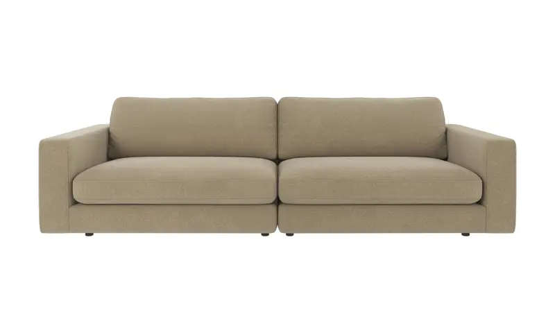 124384 b sb A Duncan sofa 3-seater dark beige fabric Rita #109 (c2).