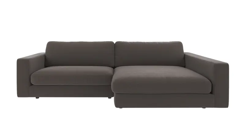 124356 b sb A Duncan sofa 3-seater chaise longue R dark grey fabric Rita #68 (c2).