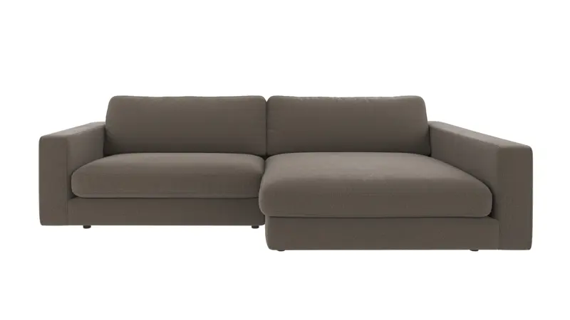 124376 b sb A Duncan sofa 3-seater chaise longue R medium grey fabric Rita #108 (c2).